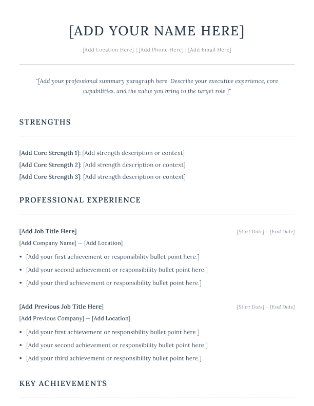 Designer CV template preview